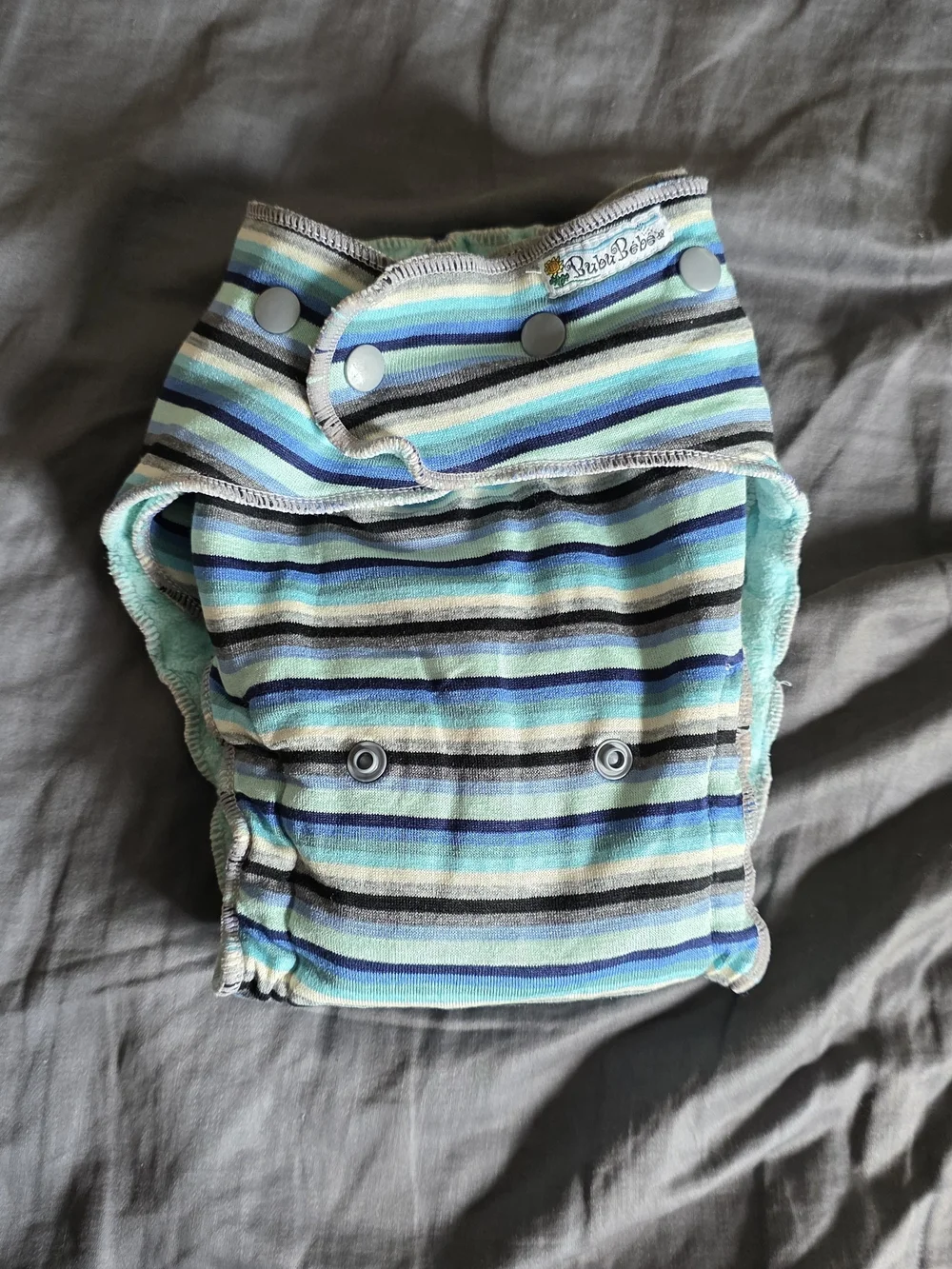 BubuBebe Cloth Diaper Lot of 6 Fitted Diapers w/ 3 Inserts Each Bamboo Velour EU